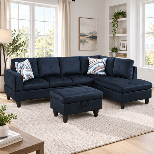 Midnight blue microfiber - blue,